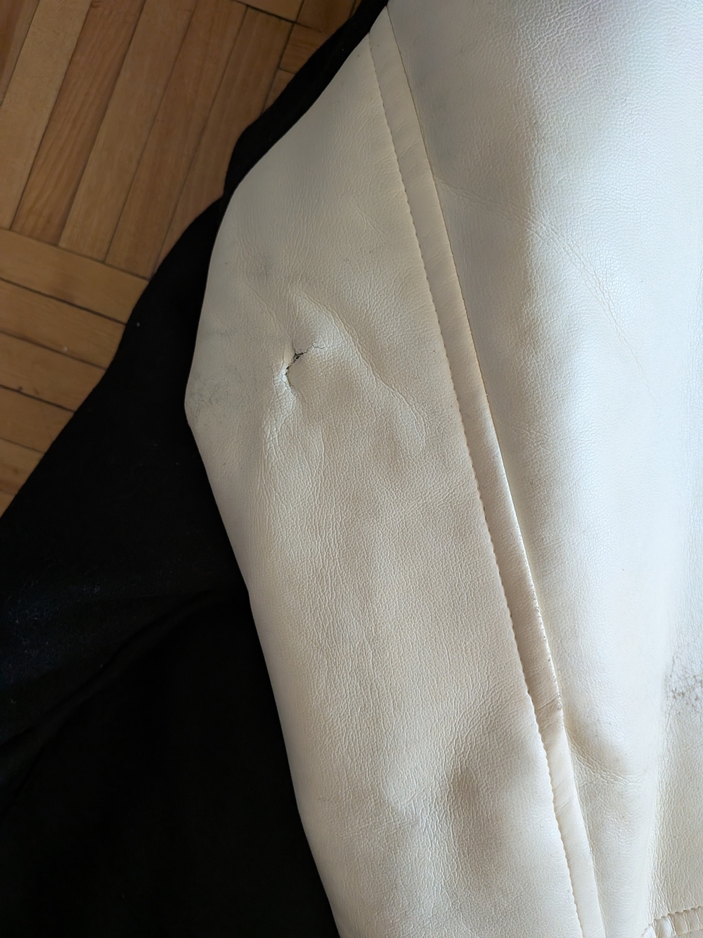 Vintage San Francisco Giants Varsity Jacket XXL Black Wool White Leather Jacket - Picture 5 of 9